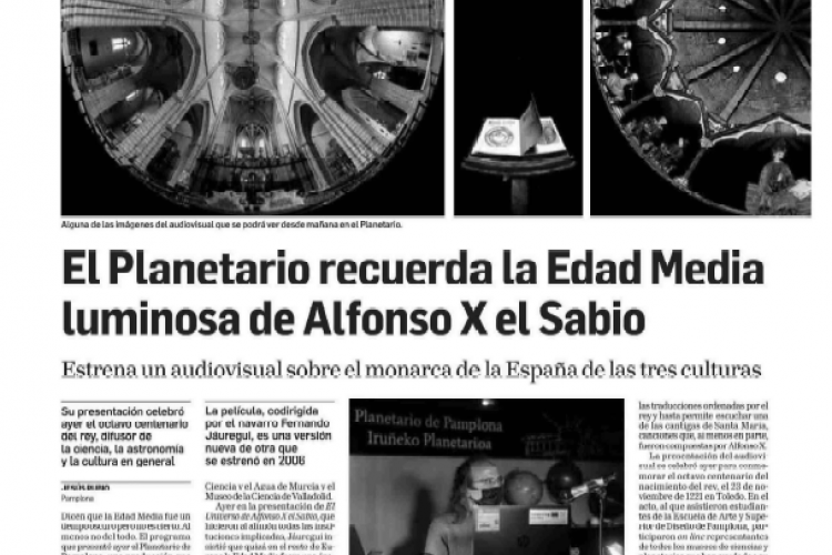 Fotografía del pantallazo de la noticia en la edición impresa del Diario de Navarra