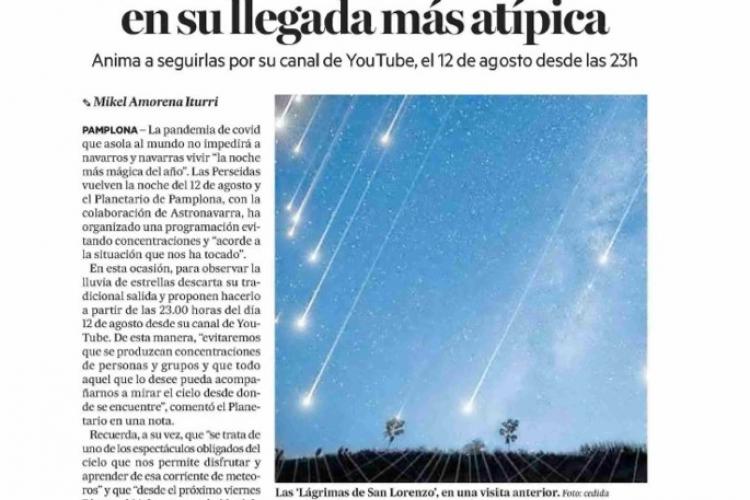 Recorte de la noticia publicada en la edición impresa de Diario de Noticias