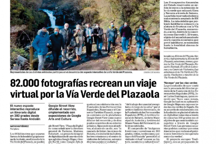 Fotografía del pantallazo de la noticia de la edición impresa del Diario de Navarra