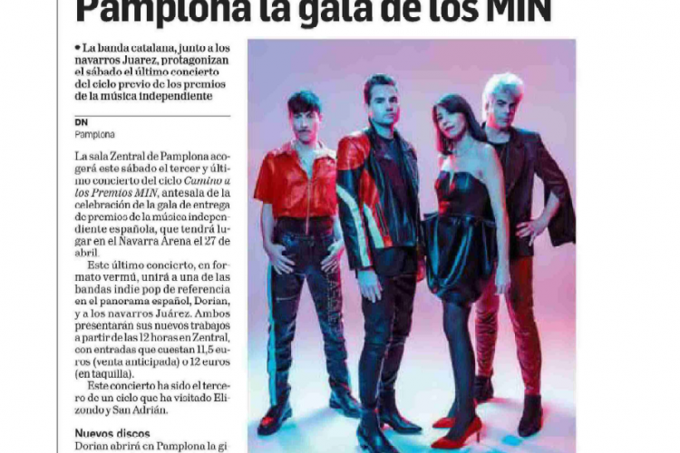 Fotografia del pantallazo de la noticia en la edición impresa del Diario de Navarra