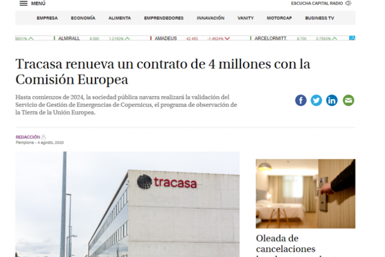 Pantallazo de la noticia recogida en Navarra Capital