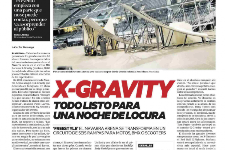 Fotografia del pantallazo de la noticia en la edición impresa del Diario de Navarra