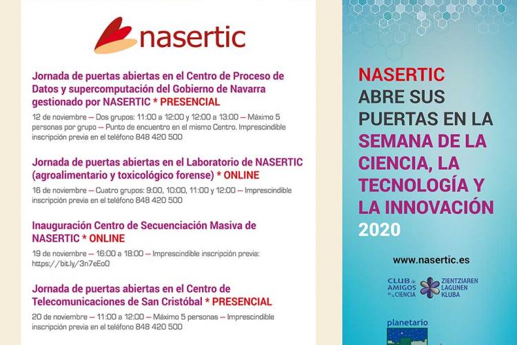 En estas Jornadas de Puertas abiertas se podrán visitar de forma presencial y guardando las medidas necesarias el Centro de Proceso de Datos y Supercomputación del Gobierno de Navarra así como el Centro de Telecomunicaciones de San Cristóbal.
