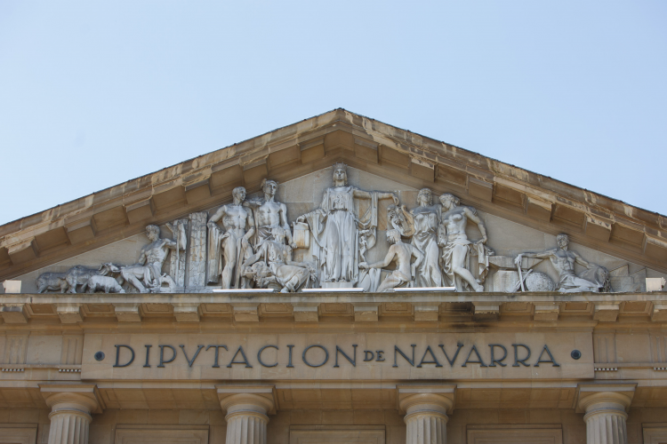 Fotografía de la fachada del Palacio de Navarra, sede del Ejecutivo foral.  
